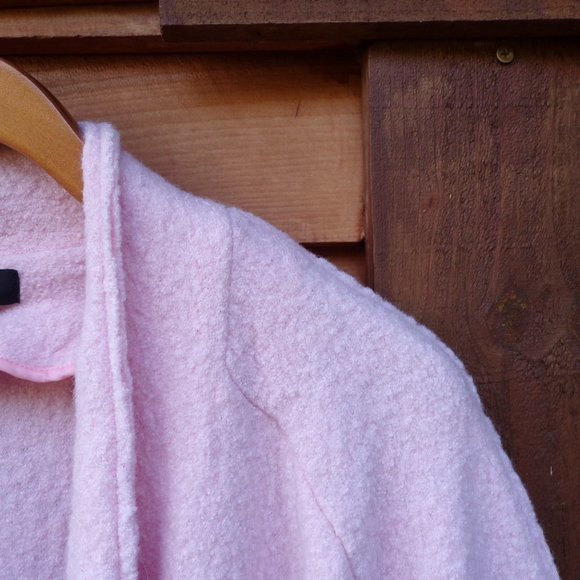 Tahari Women's Wool Blend Open Front Soft Pink Coat with Pockets. - Picture 4 of 12